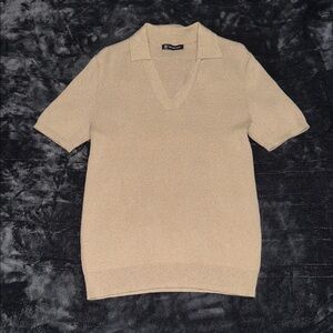 Men's INC Regular-Fit Sweater-Knit V-Neck Polo Shirt - XS